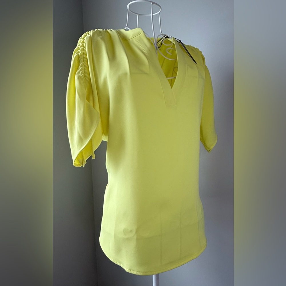 FLASH SALE! 60% OFF NWT Tahari XS/P Icy Lemon Yellow Blouse